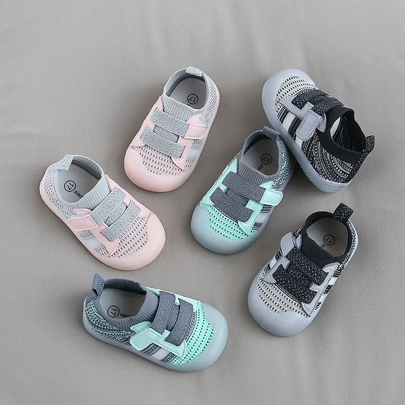 Soft Sole Breathable Knit Mesh for Boys and Girls Sneakers Spring Summer 1-3 Year Old Baby Walking Shoes Children Mesh Shoes