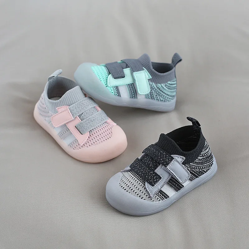 Soft Sole Breathable Knit Mesh for Boys and Girls Sneakers Spring Summer 1-3 Year Old Baby Walking Shoes Children Mesh Shoes