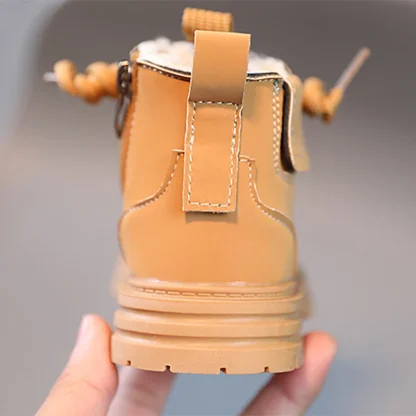 Children Warm Short Boots 2024 Winter Boys Thickened Leather Boots Girls Anti Slip Plush Cotton Shoes Kids Fashion Ankle Boots - Image 2