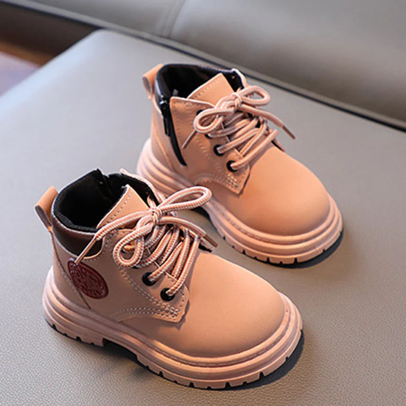 Fashion Childrens Boots 2024 Girls Baby Boots Shoes Boys Casual Little Yellow Short Boots Autumn Winter Kids Warm Shoes