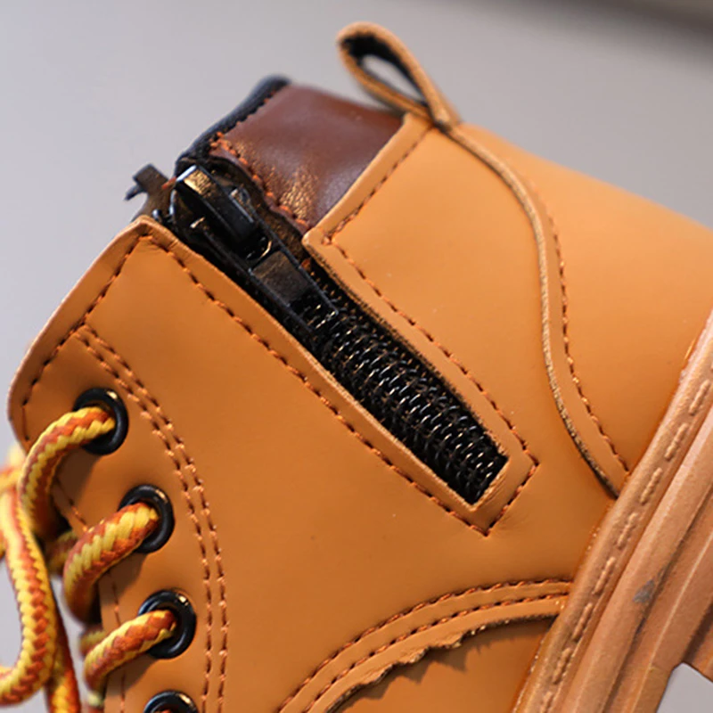 Fashion Childrens Boots 2024 Girls Baby Boots Shoes Boys Casual Little Yellow Short Boots Autumn Winter Kids Warm Shoes