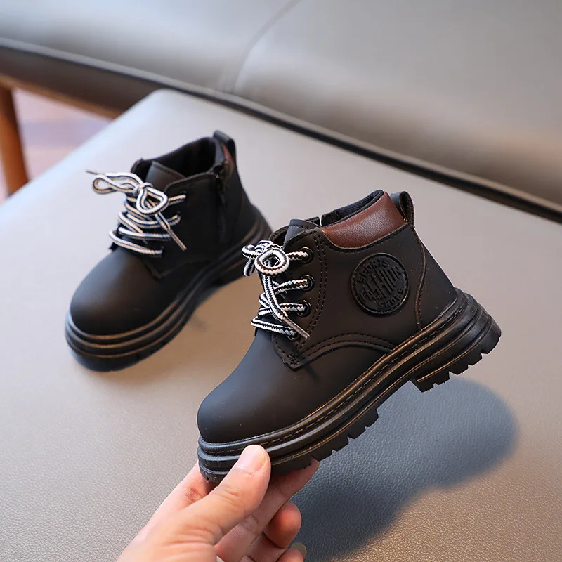 Fashion Childrens Boots 2024 Girls Baby Boots Shoes Boys Casual Little Yellow Short Boots Autumn Winter Kids Warm Shoes