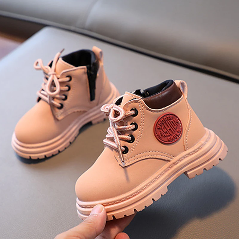 Fashion Childrens Boots 2024 Girls Baby Boots Shoes Boys Casual Little Yellow Short Boots Autumn Winter Kids Warm Shoes