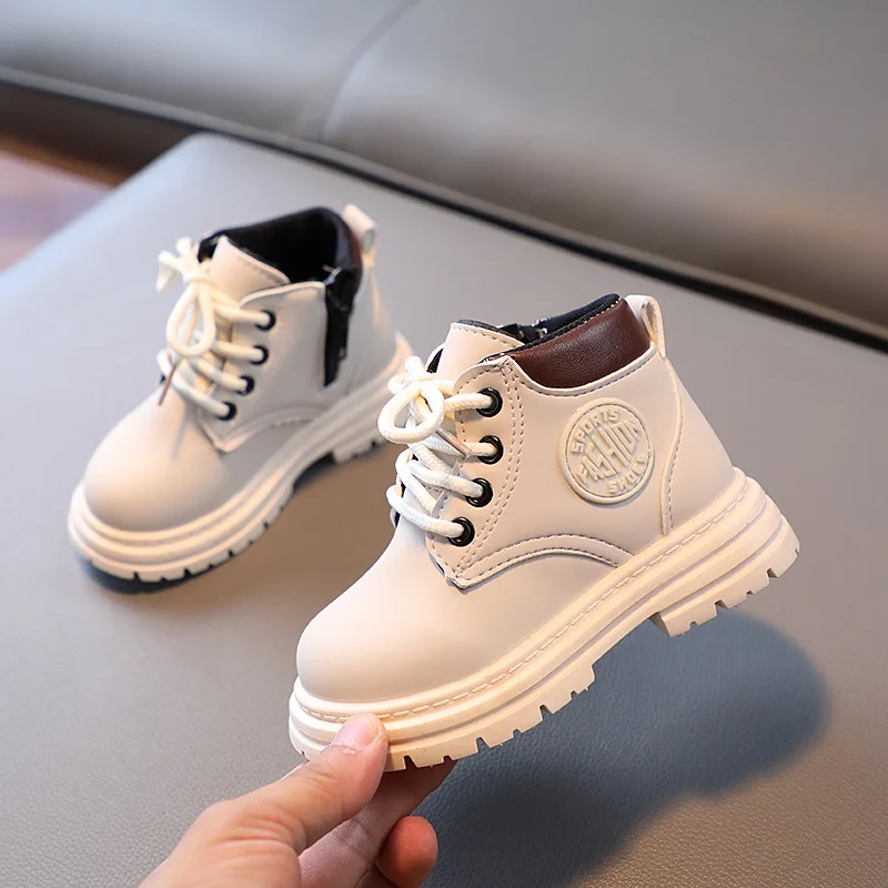 Fashion Childrens Boots 2024 Girls Baby Boots Shoes Boys Casual Little Yellow Short Boots Autumn Winter Kids Warm Shoes