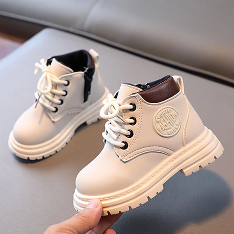 Fashion Childrens Boots 2024 Girls Baby Boots Shoes Boys Casual Little Yellow Short Boots Autumn Winter Kids Warm Shoes