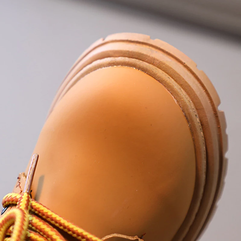 Fashion Childrens Boots 2024 Girls Baby Boots Shoes Boys Casual Little Yellow Short Boots Autumn Winter Kids Warm Shoes