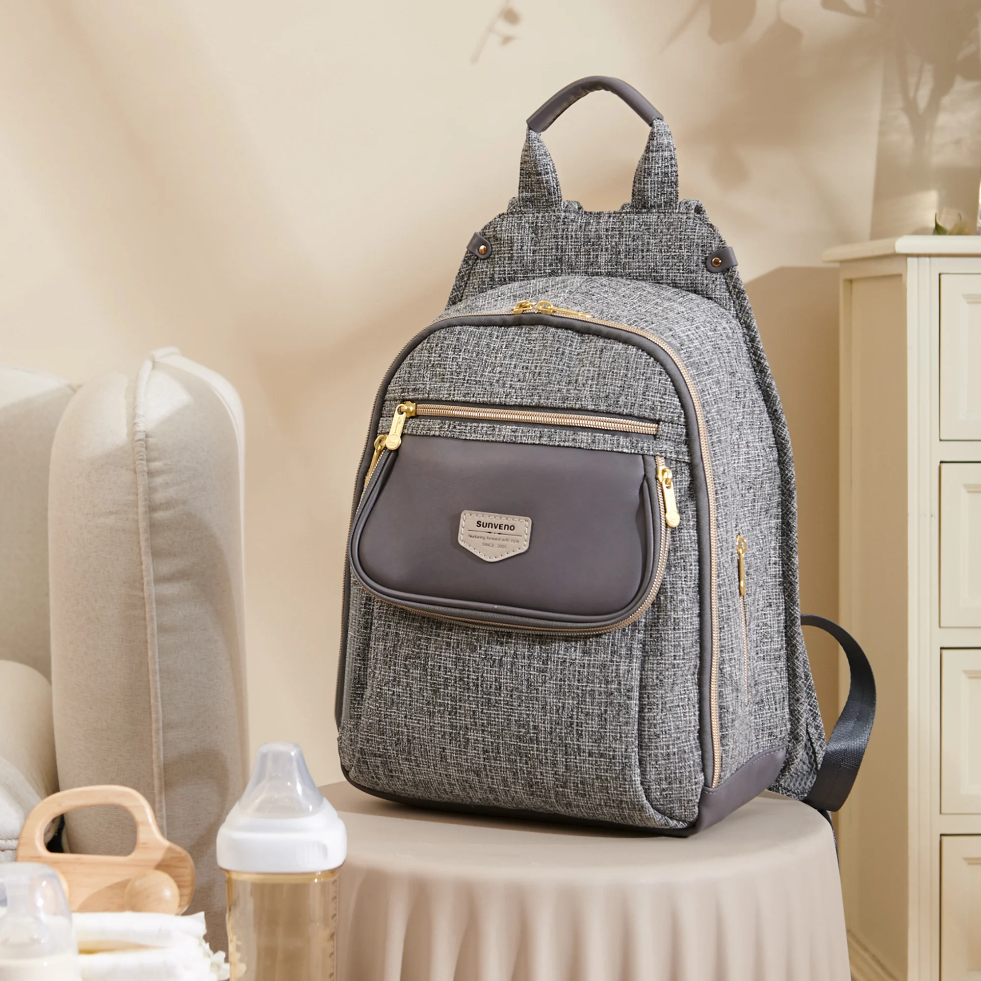 New Sunveno Diaper Bag Fashion Baby Bag Backpack Baby Stuff Organizer Mum Mom Mummy Maternity Nappy Changing Wet Bag Baby Care