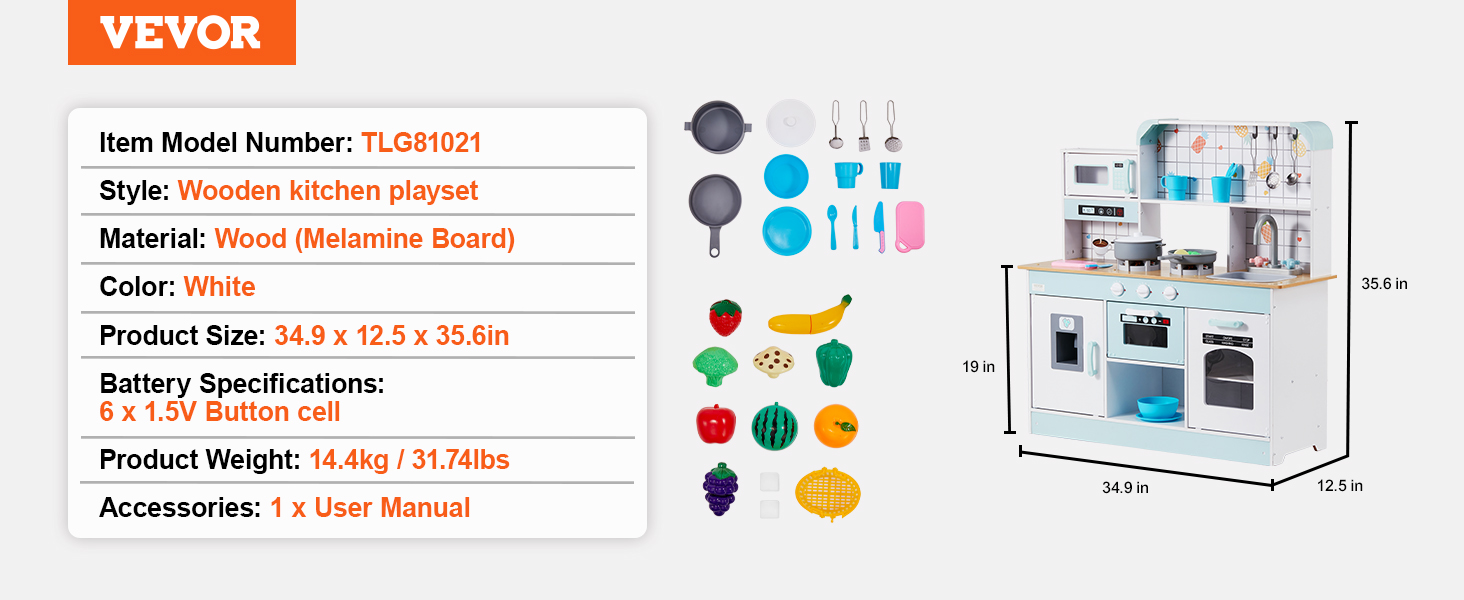 VEVOR Kitchen Counter Play Set DIY Simulated Cooking Food Tableware Play House with Sound Pretend Game Toy Gift Kid Boy Children VEVOR Kitchen Counter Play Set DIY Simulated Cooking Food Tableware Play House with Sound Pretend Game Toy Gift Kid Boy Children