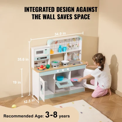 VEVOR Kitchen Counter Play Set DIY Simulated Cooking Food Tableware Play House with Sound Pretend Game Toy Gift Kid Boy Children - Image 3