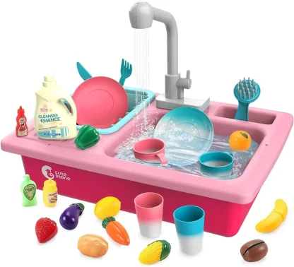 Cute Stone Sink Toy ， Upgraded Faucet, Kitchen Playset, Pool Floats, Kids Dishwasher Roleplay. - Image 5
