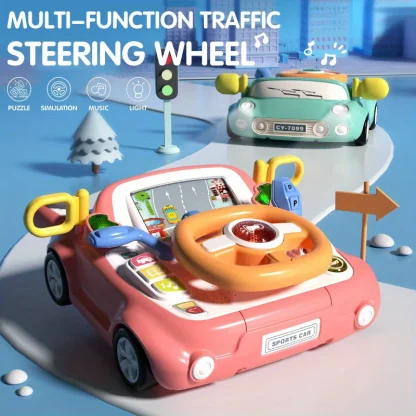 Baby Car Toy Light Musical Steering Wheel Toy Interactive Simulation Drving Toys Car Seat Sensory Toy Develops Fine Motor Skills - Image 4