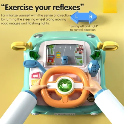 Baby Car Toy Light Musical Steering Wheel Toy Interactive Simulation Drving Toys Car Seat Sensory Toy Develops Fine Motor Skills - Image 5
