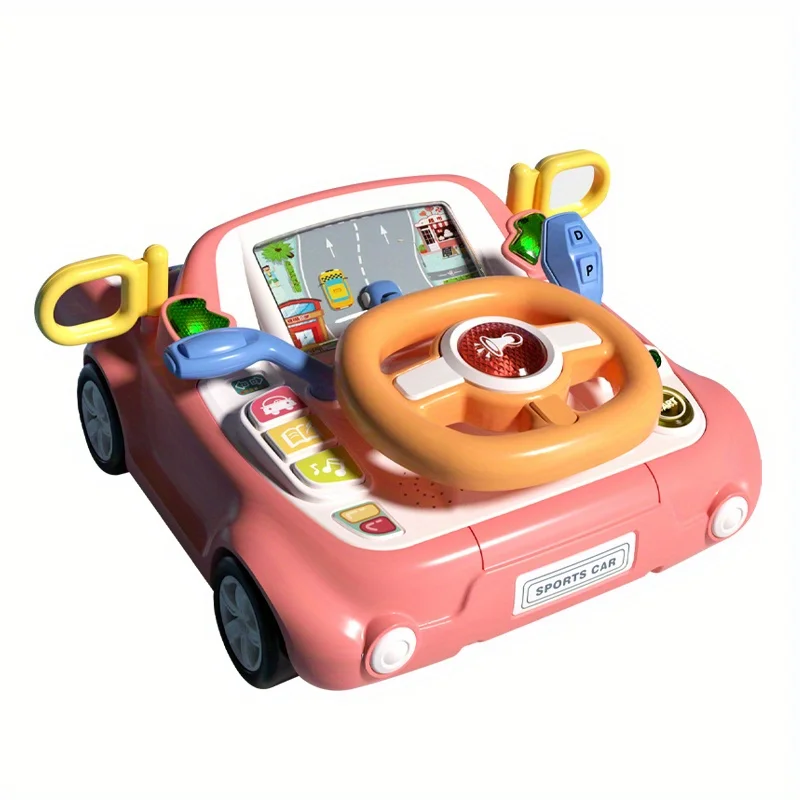 Baby Car Toy Light Musical Steering Wheel Toy Interactive Simulation Drving Toys Car Seat Sensory Toy Develops Fine Motor Skills