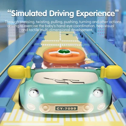 Baby Car Toy Light Musical Steering Wheel Toy Interactive Simulation Drving Toys Car Seat Sensory Toy Develops Fine Motor Skills - Image 2