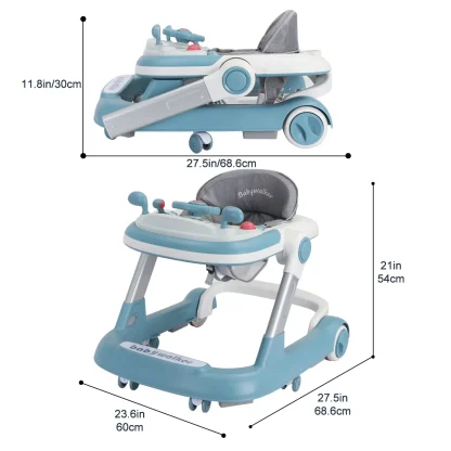 Foldable Baby Activity Walker, Push Walker with Removable Feeding Tray and Music Tray for 6-18 Months baby - Image 6
