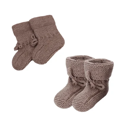 Hand Knitted Baby Wool Bootie Socks for Newborn and 0 to 12 Month Babies 1 Pair - Image 4