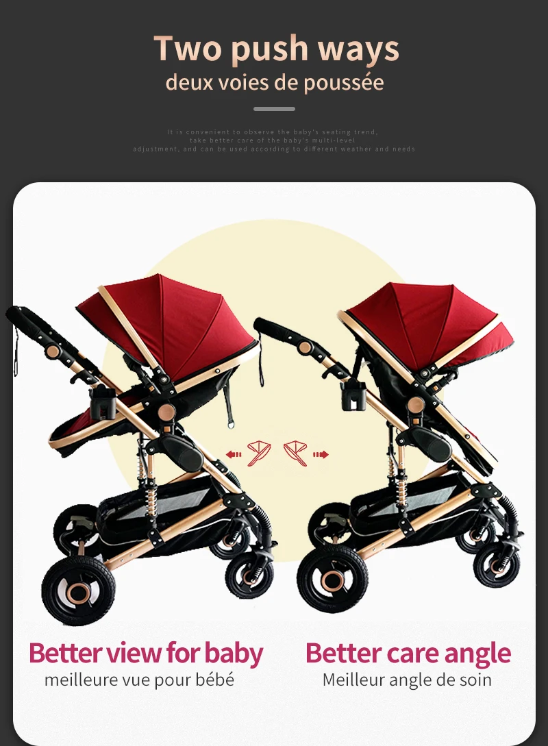 High Landscape Baby Stroller 3 in 1 With Car Seat Pink Stroller Luxury Travel Pram Car seat and Stroller Baby Carrier Pushchair High Landscape Baby Stroller 3 in 1 With Car Seat Pink Stroller Luxury Travel Pram Car seat and Stroller Baby Carrier Pushchair
