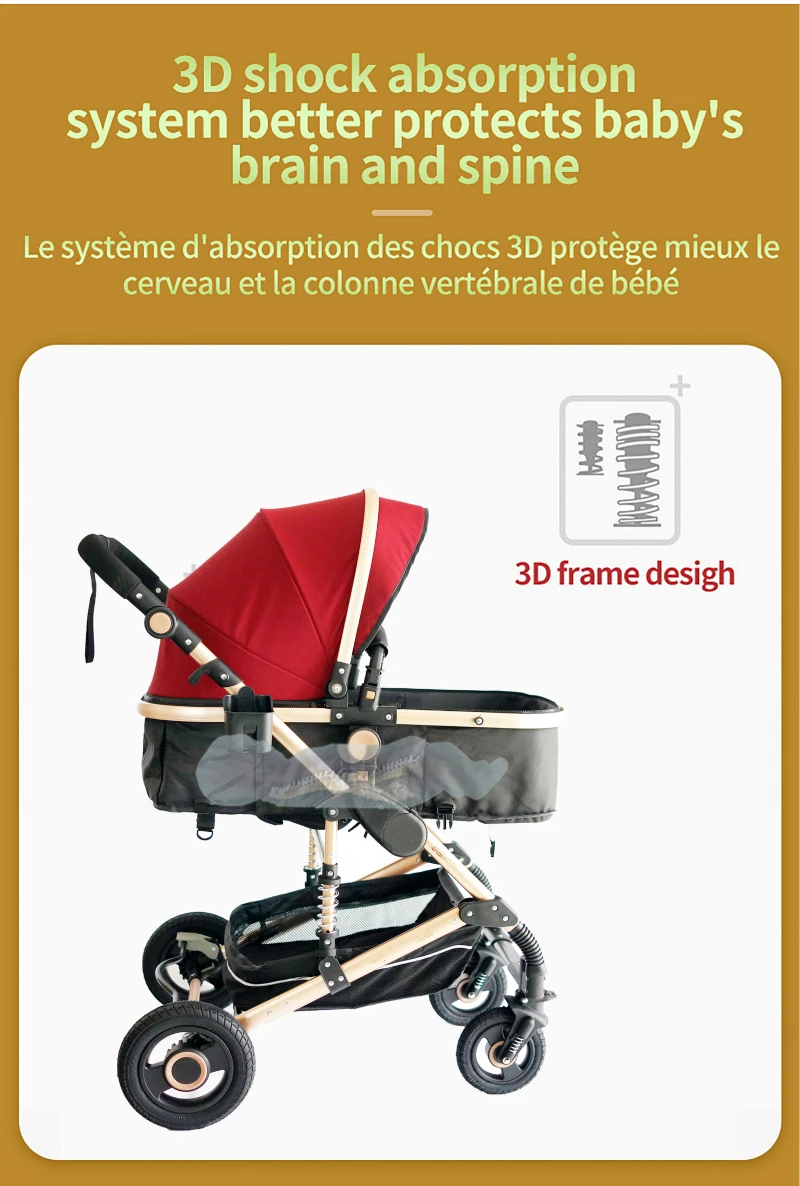 High Landscape Baby Stroller 3 in 1 With Car Seat Pink Stroller Luxury Travel Pram Car seat and Stroller Baby Carrier Pushchair High Landscape Baby Stroller 3 in 1 With Car Seat Pink Stroller Luxury Travel Pram Car seat and Stroller Baby Carrier Pushchair