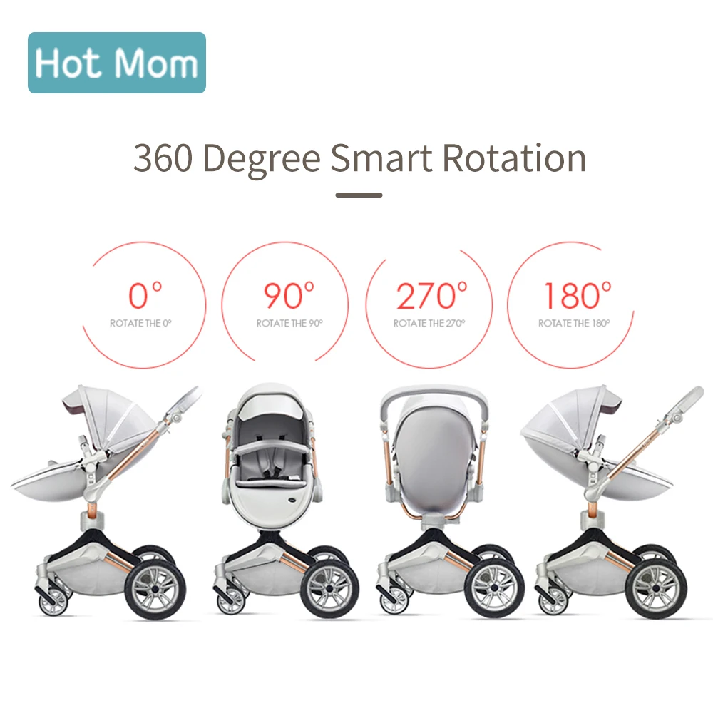 Hot Mom Baby Stroller 3 in 1 Travel System, 360° Rotation High Landscape Stroller, Large Wheels, Suitable For Various Terrains,F Hot Mom Baby Stroller 3 in 1 Travel System, 360° Rotation High Landscape Stroller, Large Wheels, Suitable For Various Terrains,F
