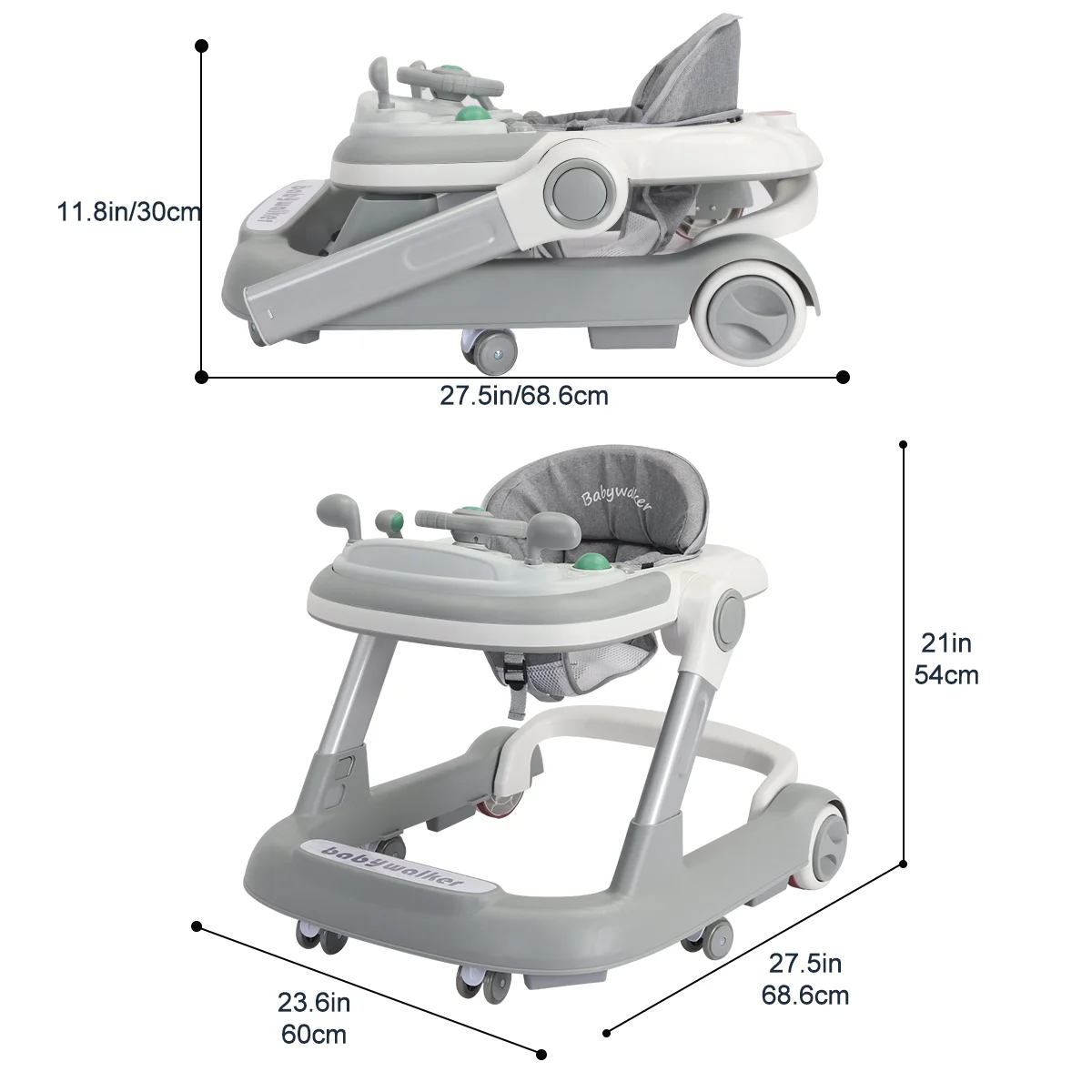 UBRAVOO Push Walker with Detachable Feeding and Music Trays, Foldable Learning Toy for Infants and Toddlers, 2 In 1 Walker UBRAVOO Push Walker with Detachable Feeding and Music Trays, Foldable Learning Toy for Infants and Toddlers, 2 In 1 Walker