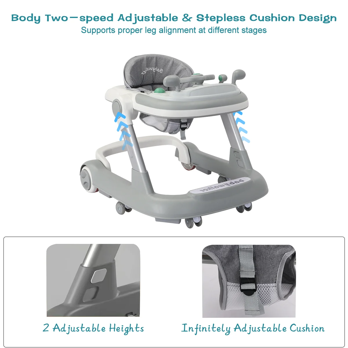 UBRAVOO Push Walker with Detachable Feeding and Music Trays, Foldable Learning Toy for Infants and Toddlers, 2 In 1 Walker UBRAVOO Push Walker with Detachable Feeding and Music Trays, Foldable Learning Toy for Infants and Toddlers, 2 In 1 Walker