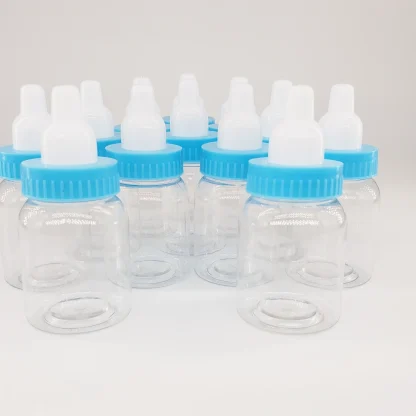 12 Pcs Blue Mini Baby Bottle Fillable for Girl Boy Birthday Party Favor Gift - for Newborn Baby Baptism and Baby Shower D - Image 2