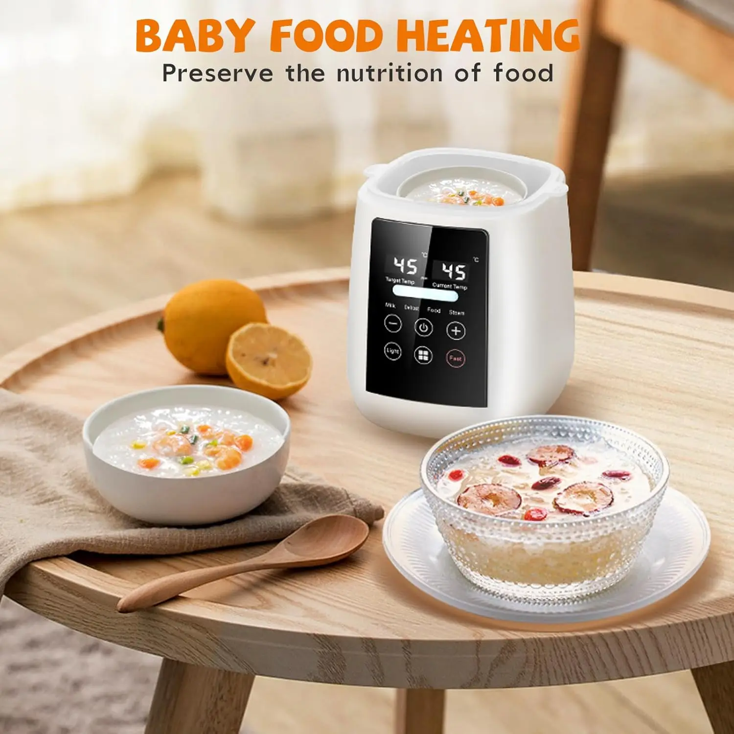 Baby Bottle Warmer Milk Bottle Sterilizer Breast Milk Warmer Accurate Temperature Control LCDDisplay Baby Bottle Heater BPA-Free