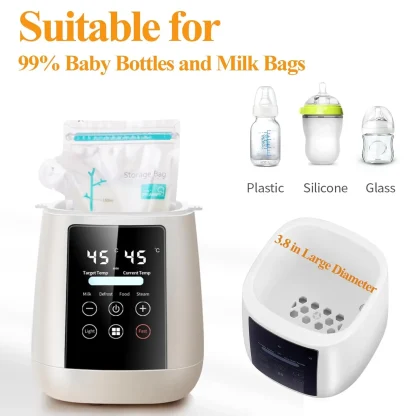 Baby Bottle Warmer Milk Bottle Sterilizer Breast Milk Warmer Accurate Temperature Control LCDDisplay Baby Bottle Heater BPA-Free - Image 5