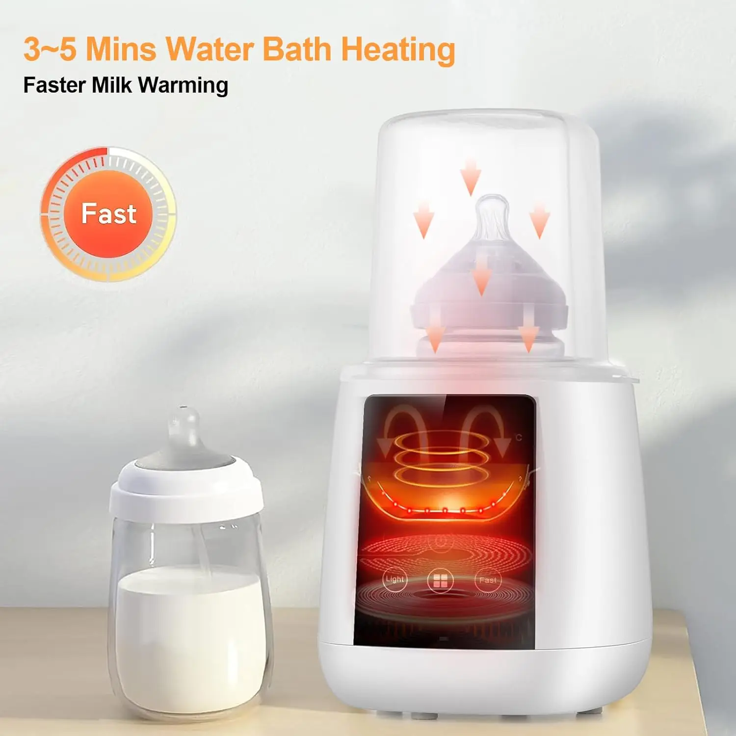 Baby Bottle Warmer Milk Bottle Sterilizer Breast Milk Warmer Accurate Temperature Control LCDDisplay Baby Bottle Heater BPA-Free