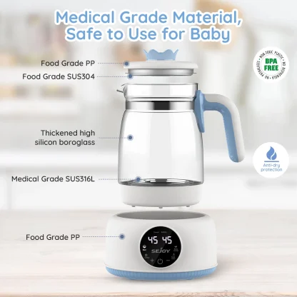 220v/110v  Infant Thermostatic Milk Regulator 800W Electric Baby Formula Kettle Automatic Warmer Feeding Bottle - Image 5
