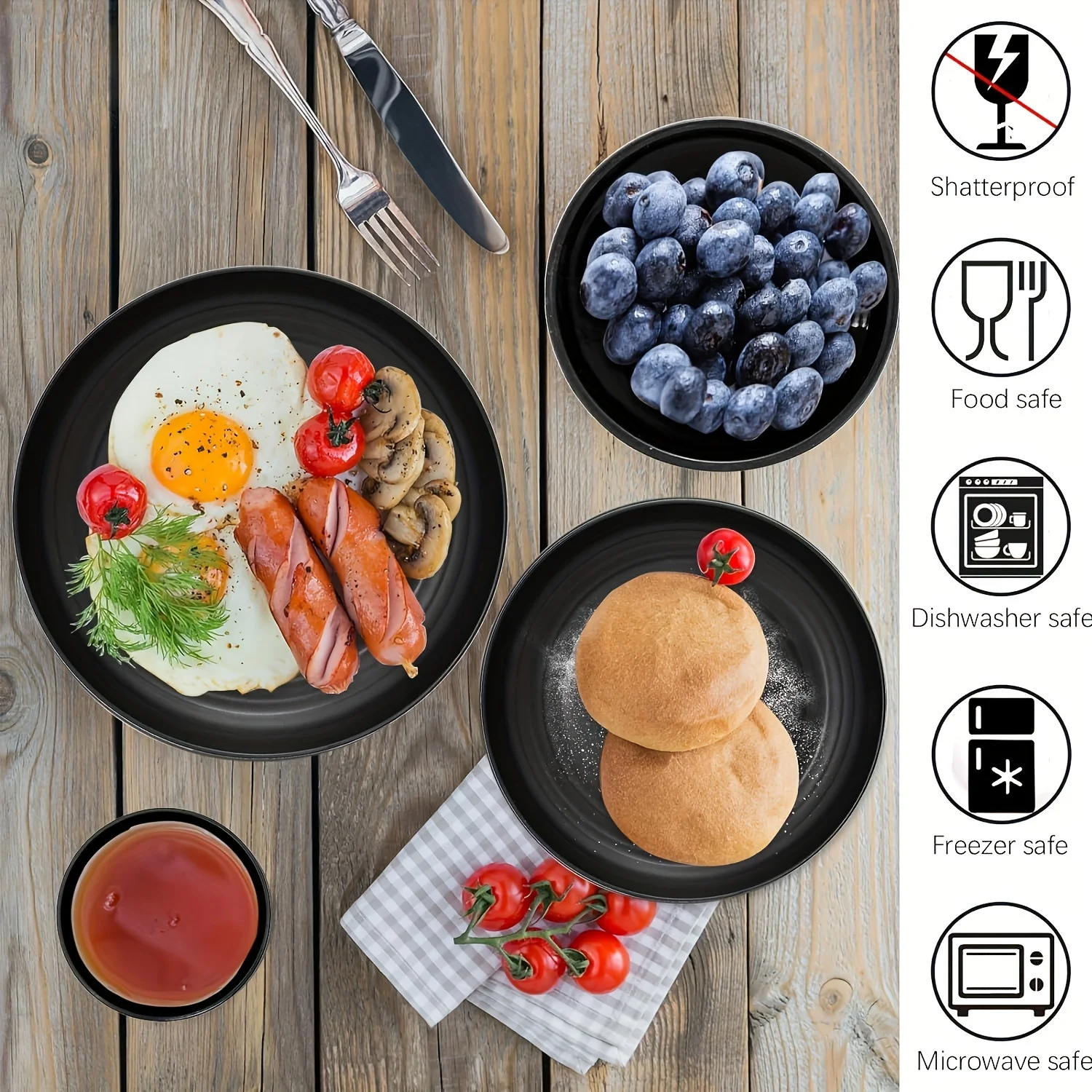 Dinnerware Set 32-Piece, Novelty Rectangle-Shaped Plates, Bowls, and Cups for Family Dinners, Eco-Friendly and Dishwasher Safe